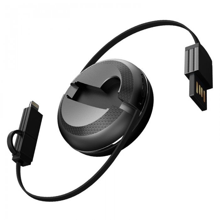 Lightning + Micro-USB кабель iWalk Cobra чорний