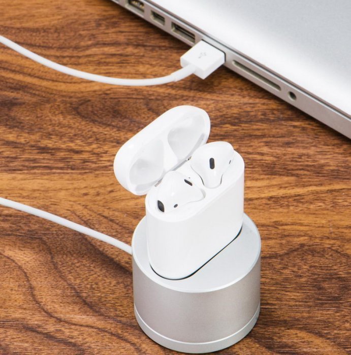 Док-станція Coteetci Base20 для Apple AirPods срібляста Док-станція Coteetci Base20 для Apple AirPods срібляста
