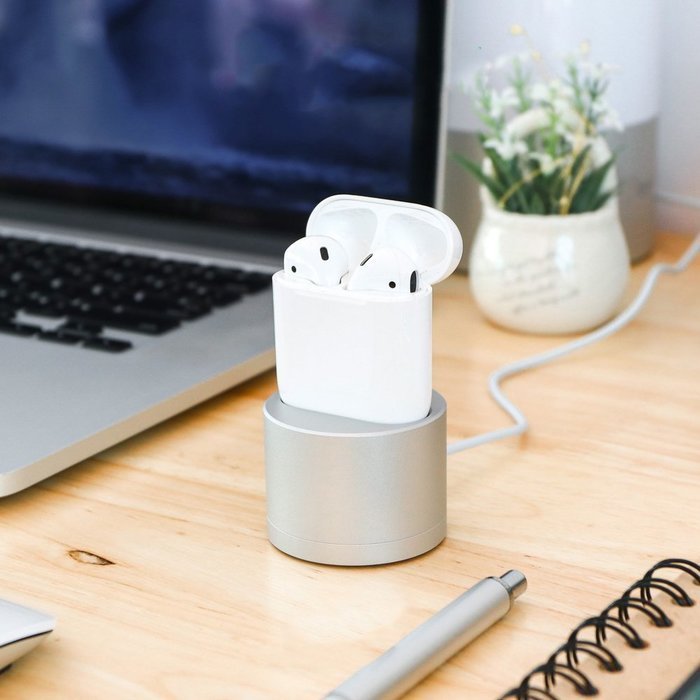 Док-станція Coteetci Base20 для Apple AirPods срібляста Док-станція Coteetci Base20 для Apple AirPods срібляста