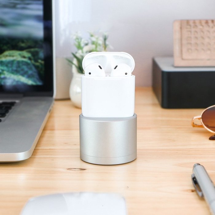 Док-станція Coteetci Base20 для Apple AirPods срібляста Док-станція Coteetci Base20 для Apple AirPods срібляста