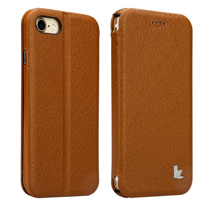 Чехол Jisoncase Genuin коричневый для iPhone 8 Plus/7 Plus
