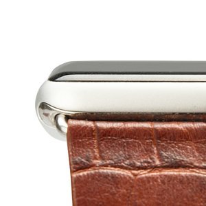 Ремешок для Apple Watch 38/40 мм - Jisoncase Genuine cow crocodile leather коричневый