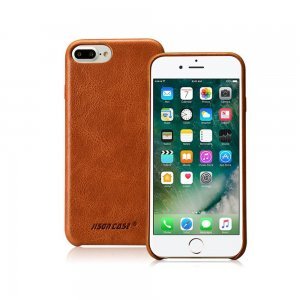 Кожаный чехол Jisoncase Vintage Genuine handmade коричневый для iPhone 8 Plus/7 Plus