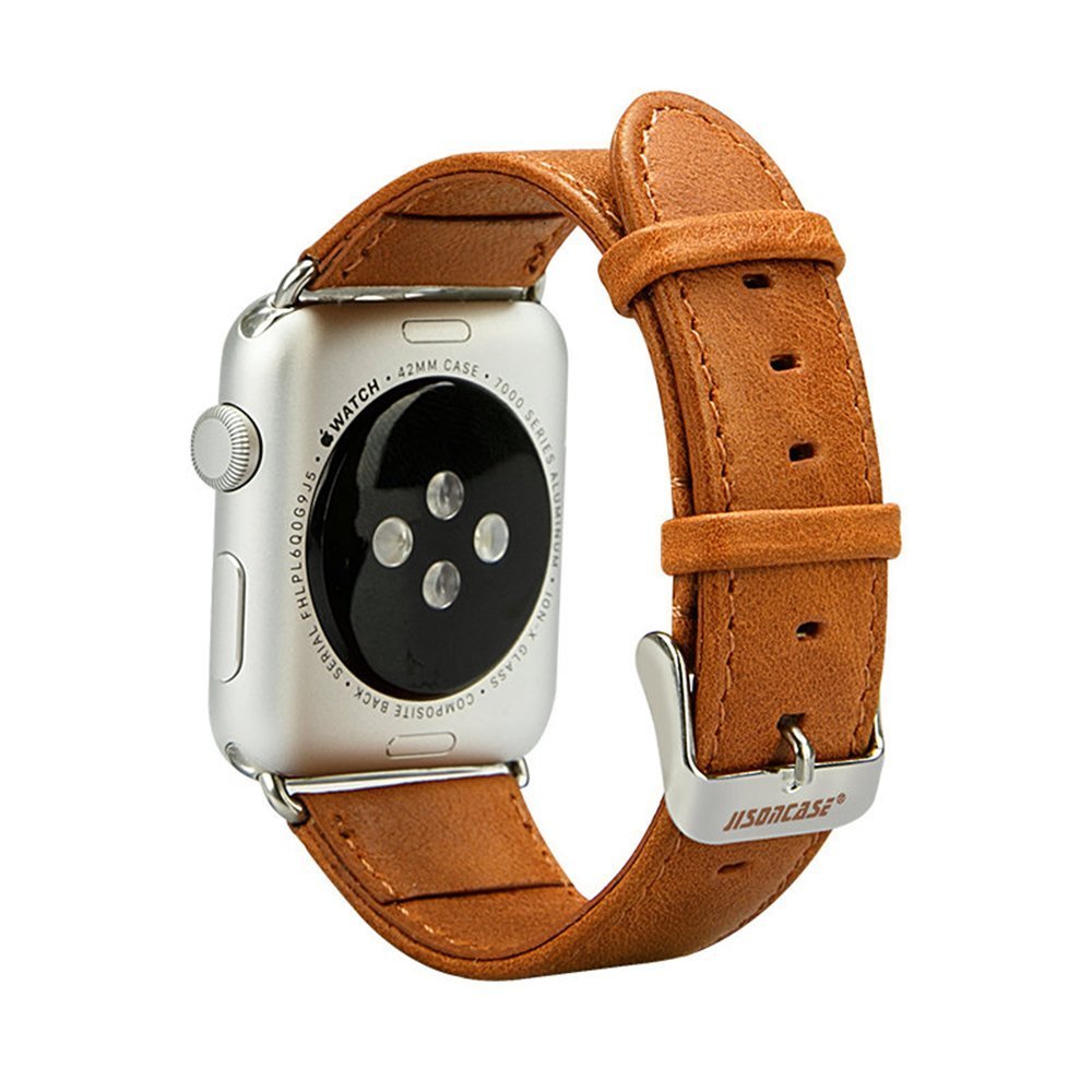 Ремешок для Apple Watch 38/40 мм - Jisoncase Genuine leather Vintage коричневый