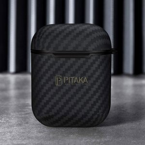 Чехол Pitaka AirPal Mini черный+серый для Airpods