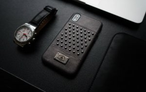 Кожаный чехол Polo Staccato серый для iPhone X/XS