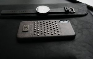 Кожаный чехол Polo Staccato серый для iPhone X/XS