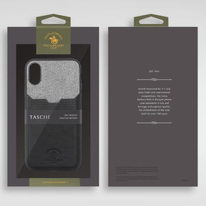 Кожаный чехол с отделом для карточек Polo Tasche черный для iPhone X/XS