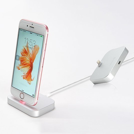 Док-станция для Apple iPhone - Coteetci Base12 серебристая Док-станция для Apple iPhone - Coteetci Base12 серебристая