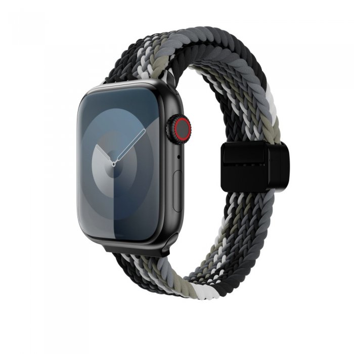 Нейлоновий ремінець Swictheasy Candy Braided чорний+сірий для Apple Watch 40/41/42mm (SAW341237BY24)