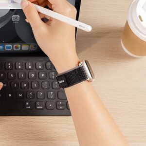 Ремінець Switcheasy Flex Woven Nylon чорний для Apple Watch 42/44/45/49mm (MAW459160BK23)