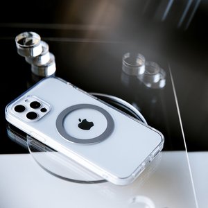 Чехол с поддержкой MagSafe Switcheasy MagClear серый для iPhone 12 Pro Max