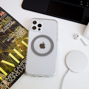 Чехол с поддержкой MagSafe Switcheasy MagClear серый для iPhone 12 Pro Max