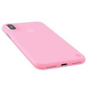 Полупрозрачный чехол SwitchEasy UltraSlim Protection розовый для iPhone X/XS