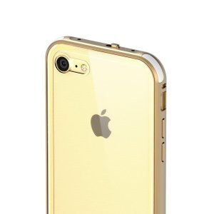 Стеклянный чехол SwitchEasy Glass прозрачный + золотой для iPhone 8/7/SE 2020