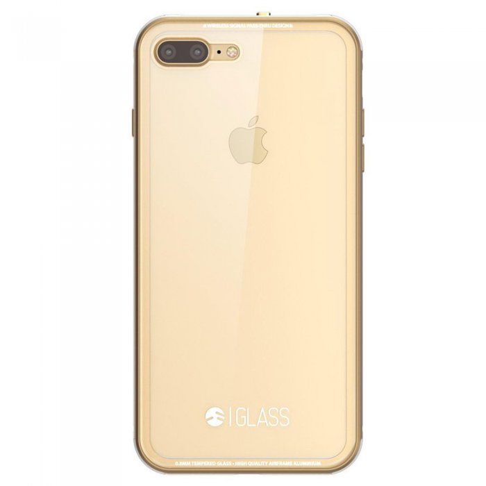 Стеклянный чехол SwitchEasy Glass прозрачный + золотой для iPhone 8 Plus/7 Plus Стеклянный чехол SwitchEasy Glass прозрачный + золотой для iPhone 8 Plus/7 Plus