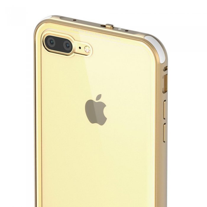 Стеклянный чехол SwitchEasy Glass прозрачный + золотой для iPhone 8 Plus/7 Plus Стеклянный чехол SwitchEasy Glass прозрачный + золотой для iPhone 8 Plus/7 Plus