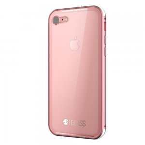 Стеклянный чехол SwitchEasy Glass прозрачный + розовый для iPhone 8/7/SE 2020