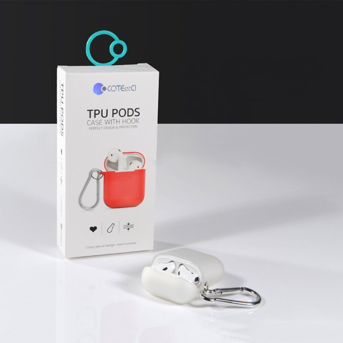 Силиконовый чехол Coteetci прозрачный для Apple AirPods