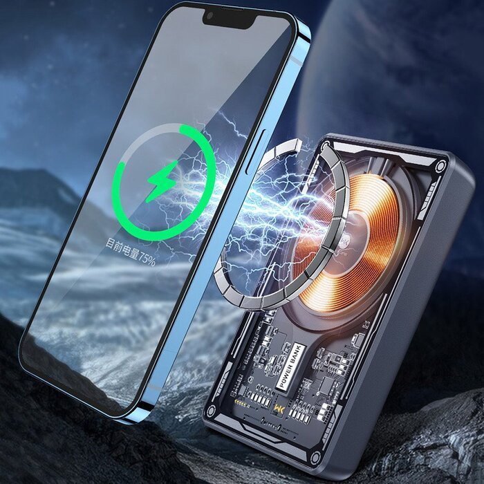 Зовнішній акумулятор Wekome Vanguard Magnetic 5000mAh чорний (WP-287) Зовнішній акумулятор Wekome Vanguard Magnetic 5000mAh чорний (WP-287)
