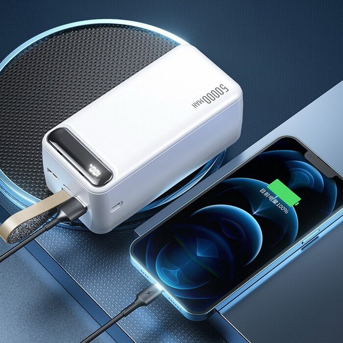 Зовнішній акумулятор Wekome Minre Digital Display 50000mAh білий (WP-283) Зовнішній акумулятор Wekome Minre Digital Display 50000mAh білий (WP-283)