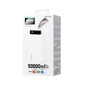 Зовнішній акумулятор Wekome Minre Digital Display 50000mAh білий (WP-283)