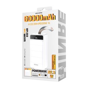 Зовнішній акумулятор Wekome Minre Digital Display 60000mAh білий (WP-269)