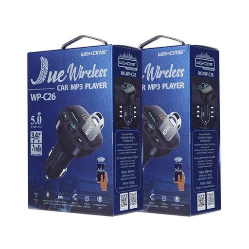Автомобільнмй ЗП + FM-трансмітер Wekome Jue MP3 Car Bluetooth Player чорний Автомобільнмй ЗП + FM-трансмітер Wekome Jue MP3 Car Bluetooth Player чорний
