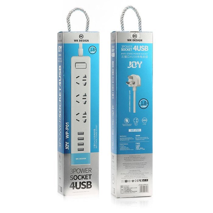 Сетевой адаптер WK Design Joy Power Strip белый Сетевой адаптер WK Design Joy Power Strip белый
