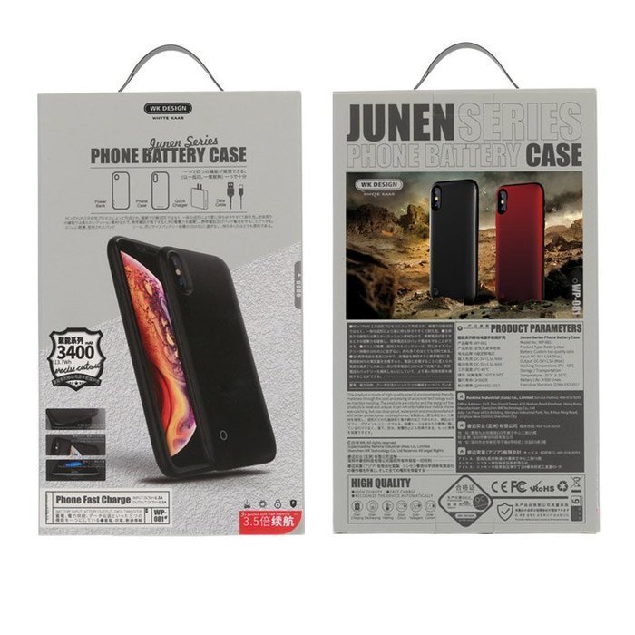 Чехол-аккумулятор WK Design Junen 4500mAh красный для iPhone XR Чехол-аккумулятор WK Design Junen 4500mAh красный для iPhone XR