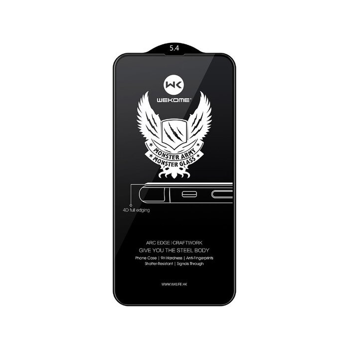 Захисне скло WK Design Kingkong 4D Curved (WTP-010-IP13MN) чорне для iPhone 13 mini