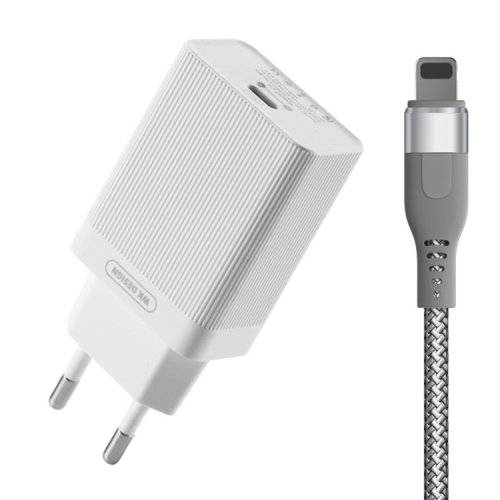 Сетевое ЗУ WK Design Lochon PD Charger EU 18W с Type-C кабелем белое