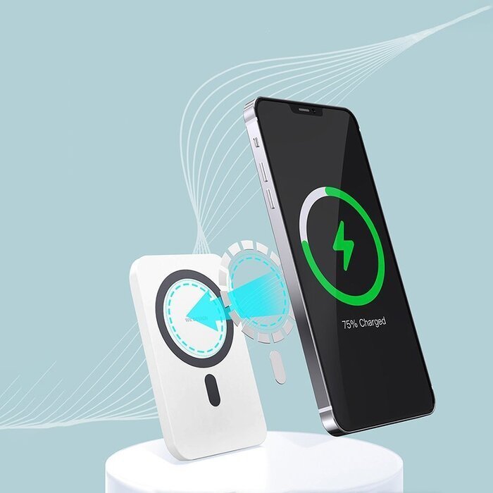 Беспроводной повербанк WK Design Magnet 5000mAh Wireless Power Bank (WP-215) белый Беспроводной повербанк WK Design Magnet 5000mAh Wireless Power Bank (WP-215) белый