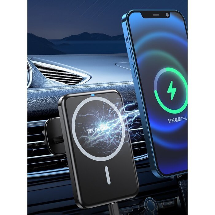 Беспроводное автомобильное зарядное устройство WK Design Magnet Wireless Car Charger 15W (WP-U95-BK) черное Беспроводное автомобильное зарядное устройство WK Design Magnet Wireless Car Charger 15W (WP-U95-BK) черное