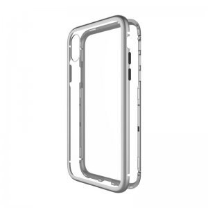 Стеклянный чехол WK Design Magnets серебристый для iPhone XS Max