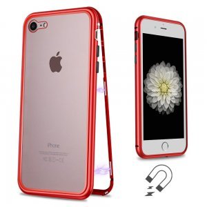 Стеклянный чехол WK Design Magnets красный для iPhone 7/8/SE 2020