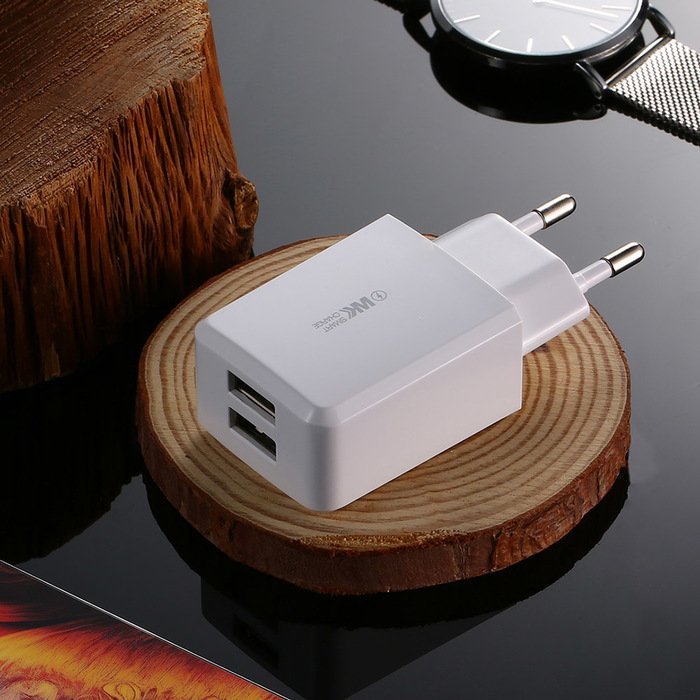 Сетевое ЗУ WK Design Suda Charger 2.4 A, 2 USB, белое Сетевое ЗУ WK Design Suda Charger 2.4 A, 2 USB, белое