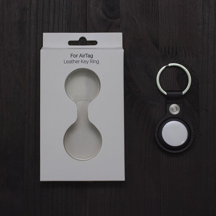 Чехол Yosyn Leather Key Ring черный для AirTag Чехол Yosyn Leather Key Ring черный для AirTag