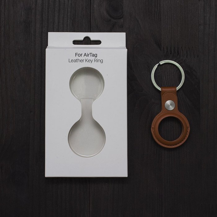 Чехол Yosyn Leather Key Ring коричневый для AirTag