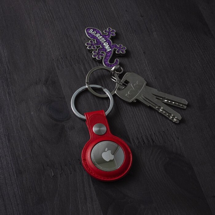 Чехол Yosyn Leather Key Ring красный для AirTag