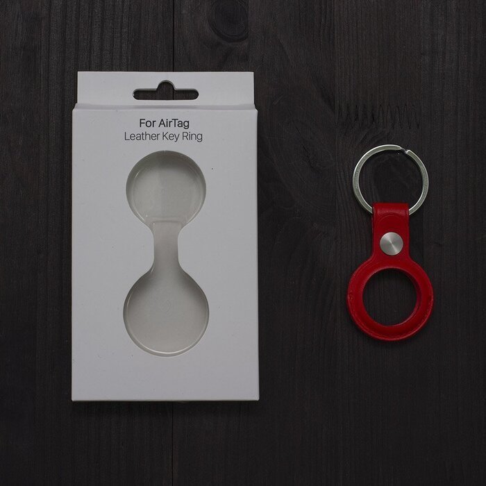 Чехол Yosyn Leather Key Ring красный для AirTag