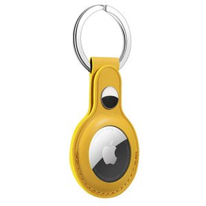 Чехол Yosyn Leather Key Ring желтый для AirTag